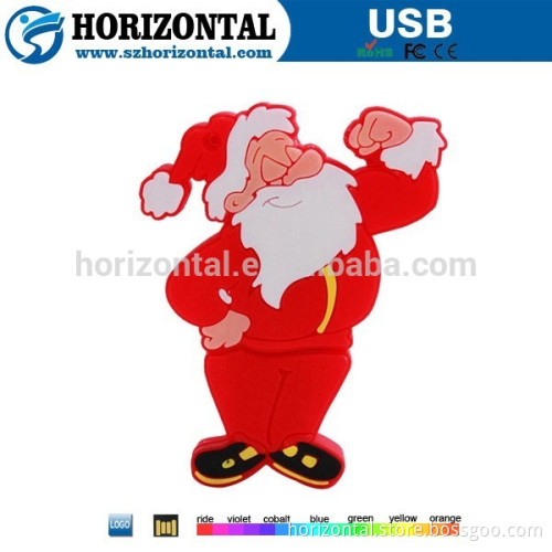 Promotional Hot Sale Santa PVC Usb Flash Drive for Christmas Gift